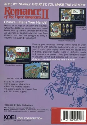 Romance of the Three Kingdoms II_Disk1 box cover back